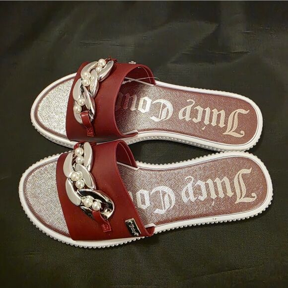 BRAND NEW JUICY COUTURE YENNIFER-2 CHAIN LINKING PEARL SLIDER R3 - Picture 3 of 13